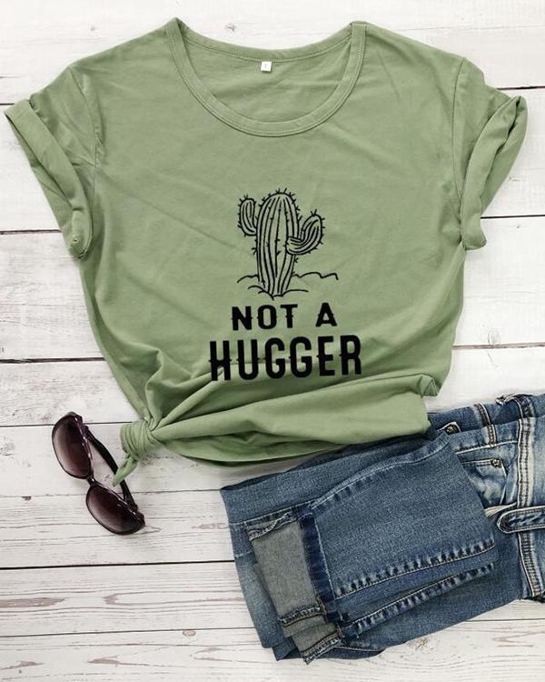 Not A Hugger Print Top Women's Cotton T-Shirt