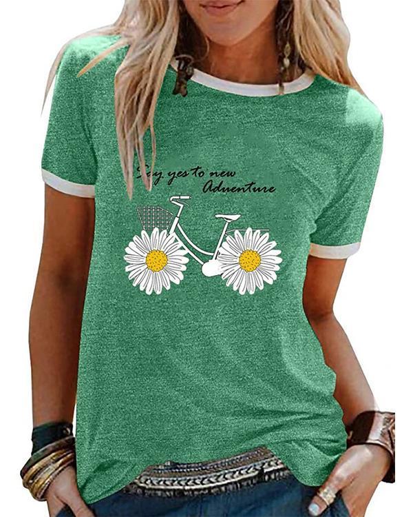 Women's Floral Daisy T-shirt Daily Tops