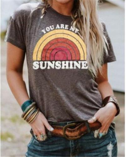 Sunshine Round Neck Casual Summer Women Holiday Blouse