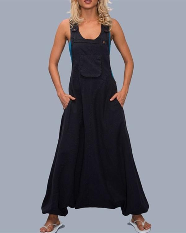 sleeveless bib pants harem trousers jumpsuit playsuit overalls