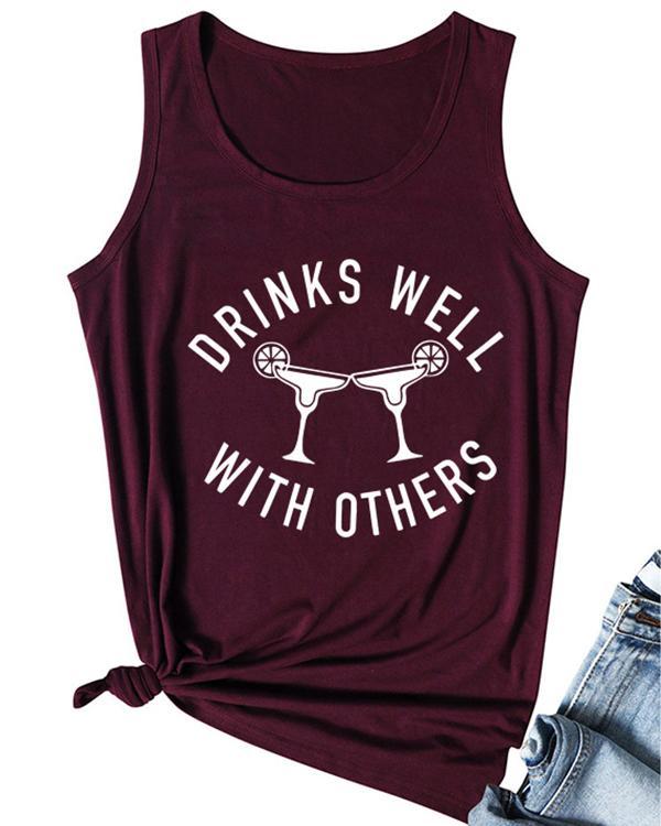 Drinks Well With Others Casual Tank Tops