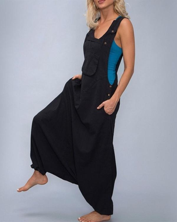 sleeveless bib pants harem trousers jumpsuit playsuit overalls
