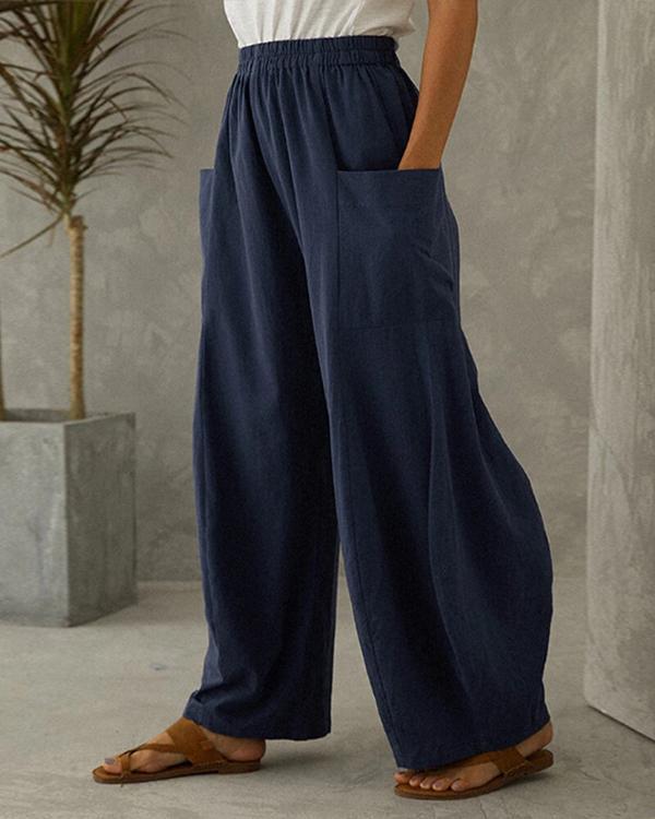 Casual Loose Solid Color Pants