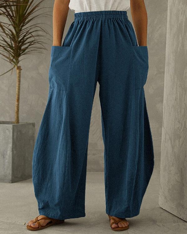 Casual Loose Solid Color Pants