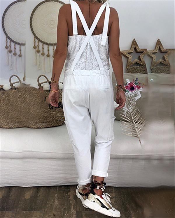Summer Solid Leisure Loose Casual Summer Jumpsuits