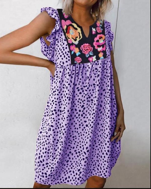 purple cow print dress