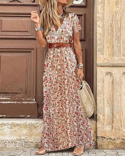 Women Casual Vacation Printed Maxi Dresses