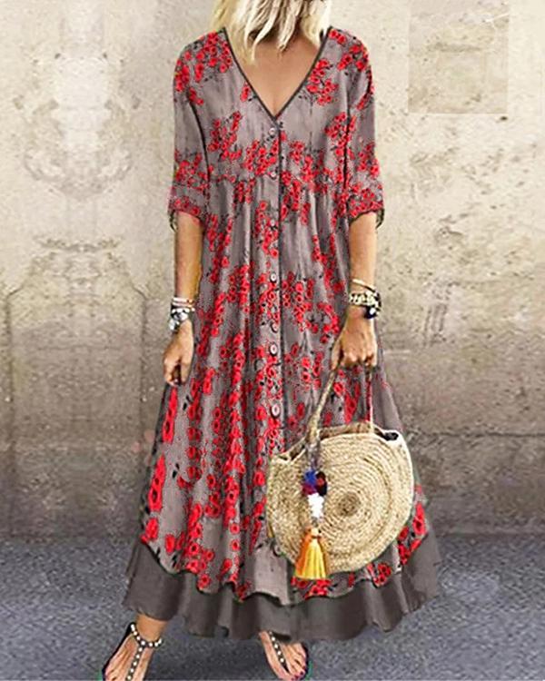 US$ 44.99 - Women's Plus Size Maxi A Line Dress - www.narachic.com