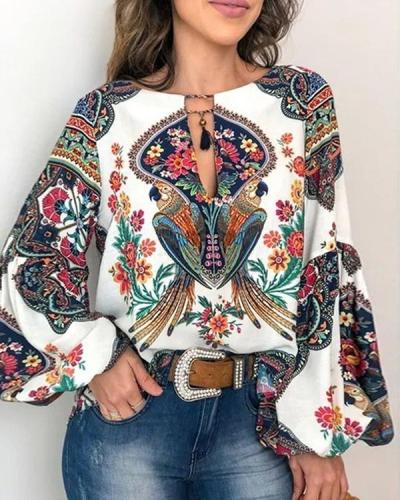 Printed Long Sleeve Shirts & Tops