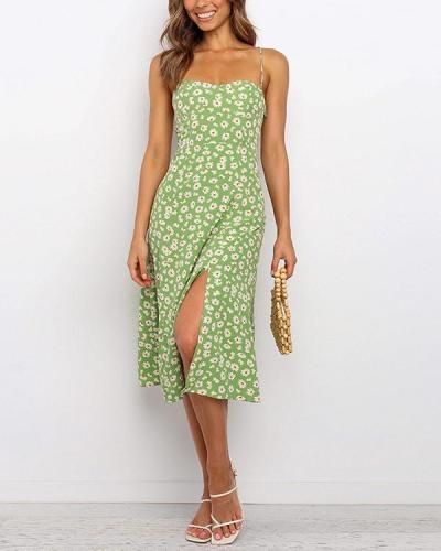 Strap Sexy Fashion Floral Backless Dress