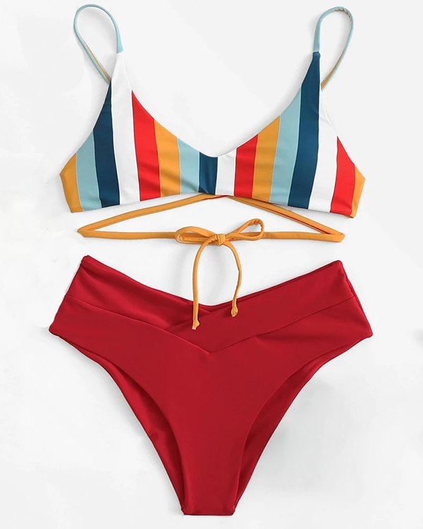 Striped bikini set