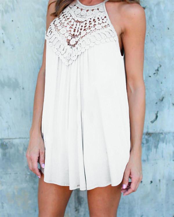 Solid Casual Halter Neckline Sleeveless Blouses