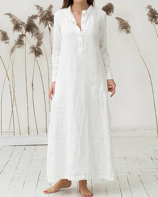 Loose Long Sleeve Shirt Dress