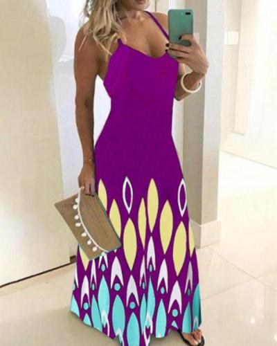Women's Plus Size Sexy Maxi Printed Dress