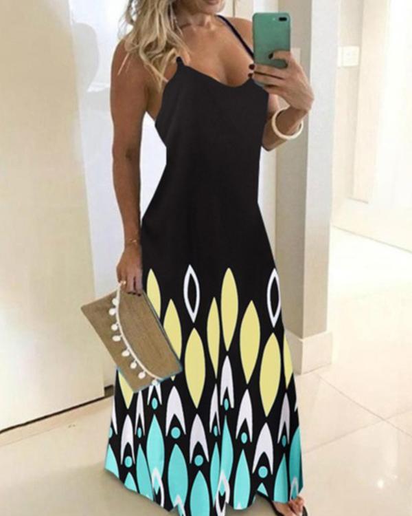 Women's Plus Size Sexy Maxi Printed Dress