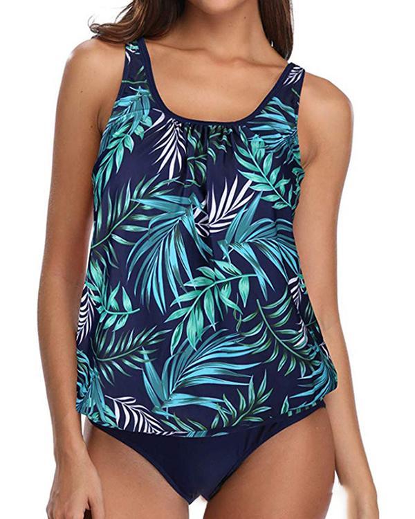 Print Casual Tankini Swimsuit