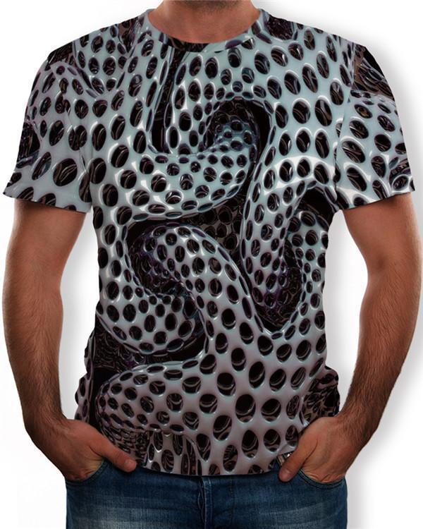 Men's T-shirt - Color Block / 3D / Graphic Print Round Neck