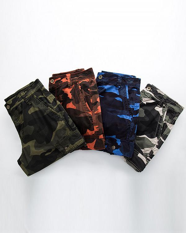 Men's Military Cargo Shorts Summer Camouflage Multi-Pocket Casual Shorts