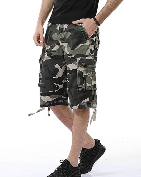 Men's Military Cargo Shorts Summer Camouflage Multi-Pocket Casual Shorts