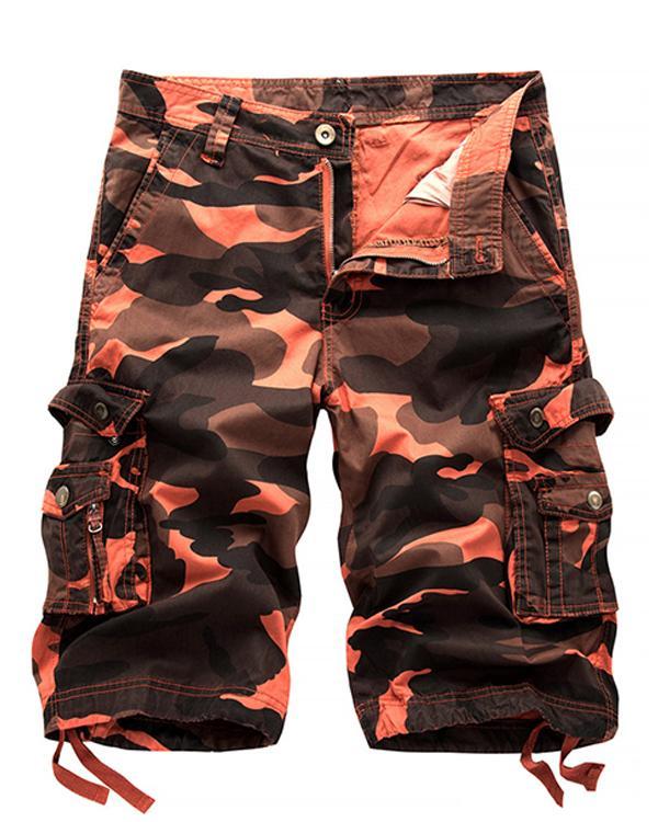 Men's Military Cargo Shorts Summer Camouflage Multi-Pocket Casual Shorts