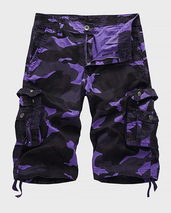 Men's Military Cargo Shorts Summer Camouflage Multi-Pocket Casual Shorts