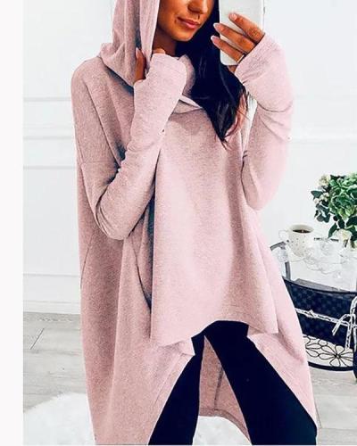 High Low Hem Hoodies Sweatshirts