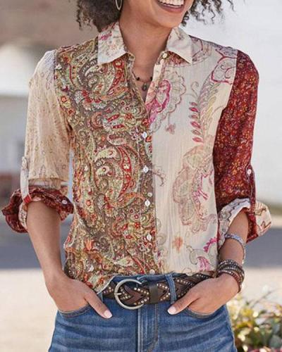 Casual Paisley Cotton Shirts & Tops