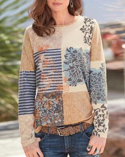 Printed Casual Long Sleeve Shirts & Tops