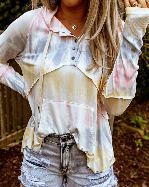 Multicolor Color-Block Cotton Patchwork Long Sleeve Shirts & Tops
