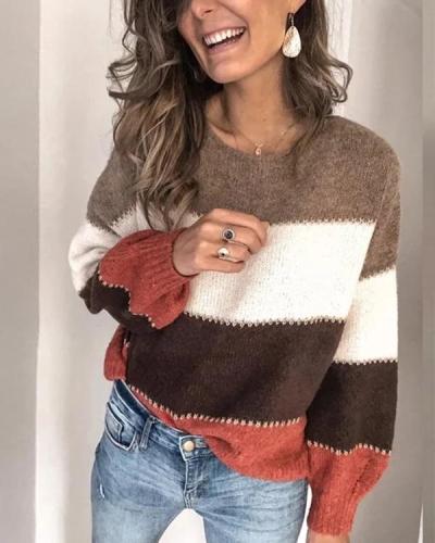 Plus Size Long Sleeve Casual Sweater
