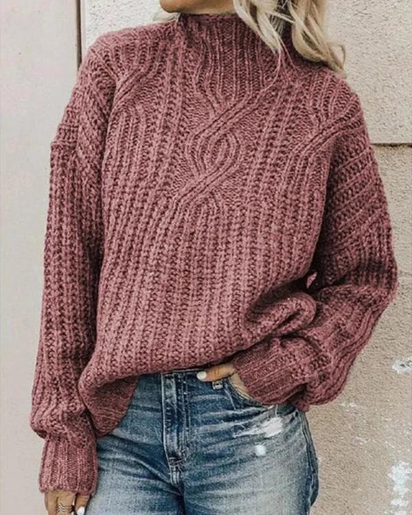 Casual Plus Size Turtleneck Sweater Pullover