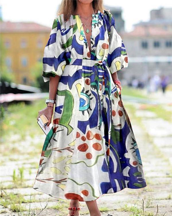 Street Style Casual Print Maxi Dress
