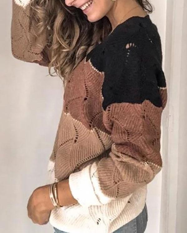 Fashion Long Sleeve Pullover Knit Sweater