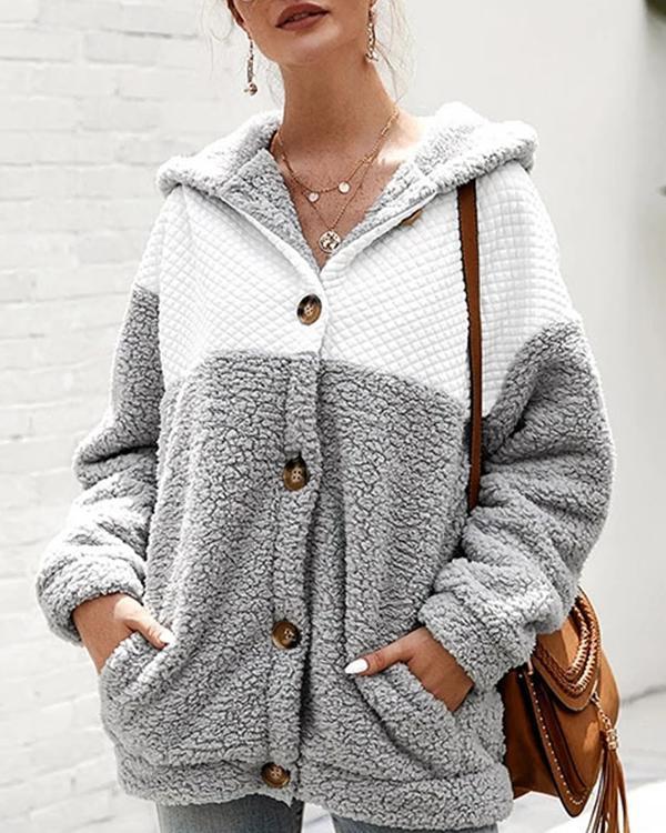 Hooded Long Sleeve Coat For Women