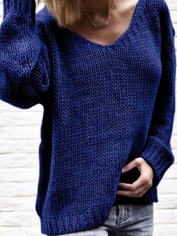 Knitted Casual Long Sleeve Sweater