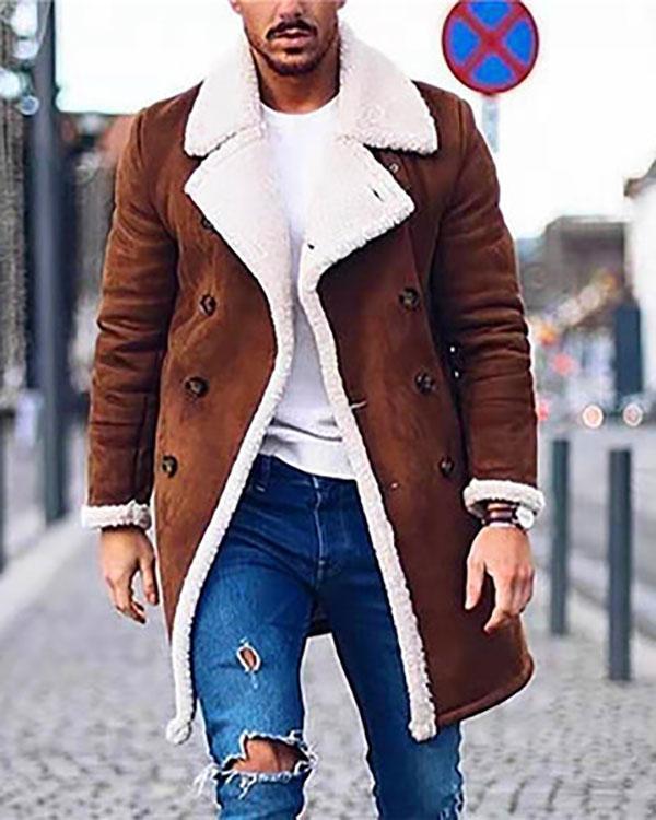 Fashion Fleece Composite Suede Overcoat