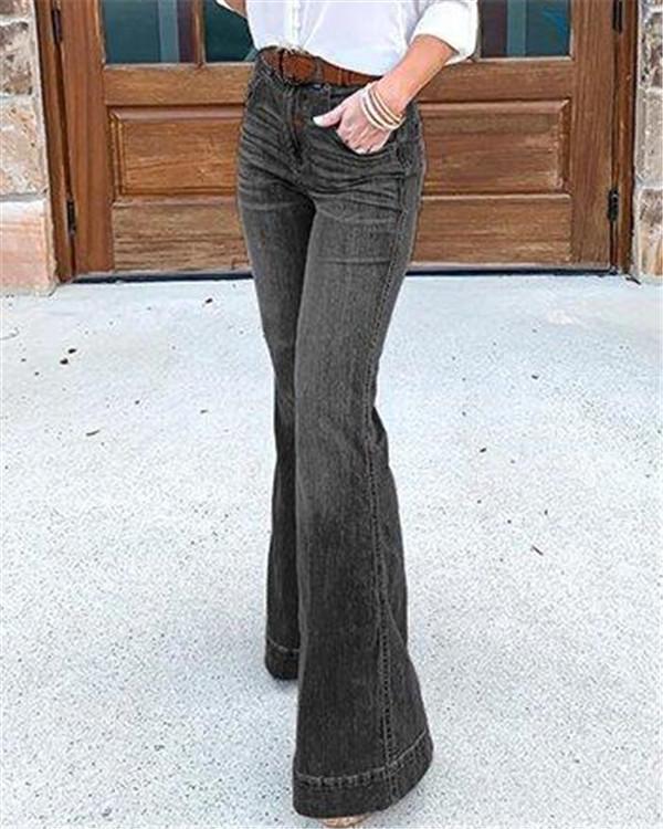 Vintage High Waist Stretchy Bell Bottom Jeans