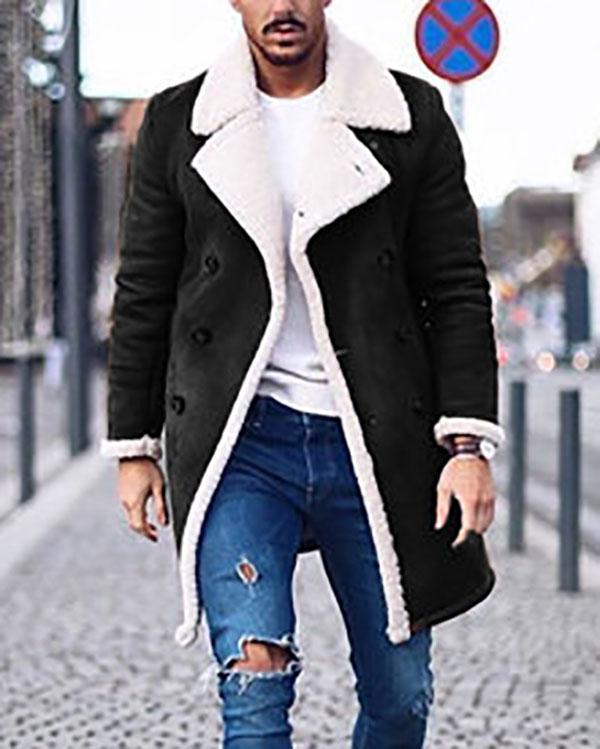 Fashion Fleece Composite Suede Overcoat