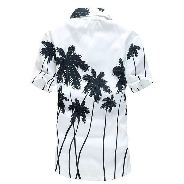 Aloha Beach Quick Dry Coconut Tree Printing Loose Hawaiian Shirts