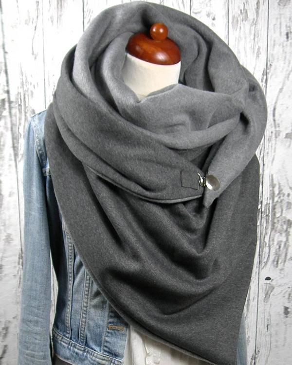 Women Solid Color Scarf Shawl Wrap Multi-purpose Neck Wrap Scarf