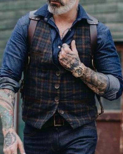 Casual Classic Plaid Men's Vest