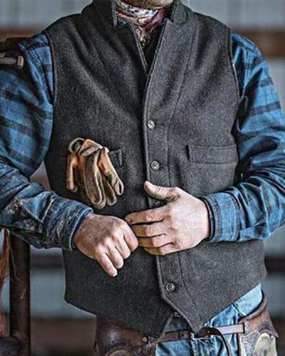 Casual Simple Slim Single-Breasted Vest