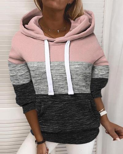 Color Block Long Sleeves Hoodie