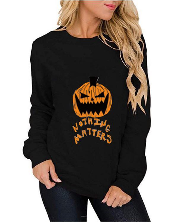 Pumpkin Print Graphic Sweatshirt