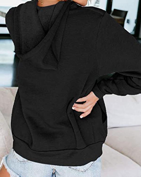 Women Hooded Zipper Casual Outerwear