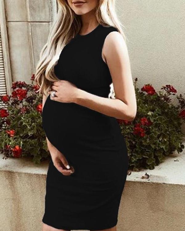 Maternity Casual Sundress Bodycon Sleeveless Dress