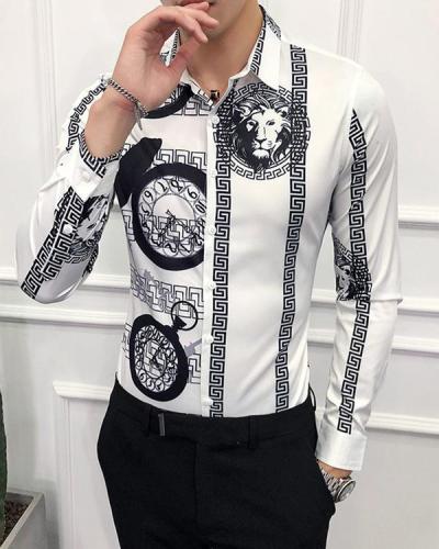 Men's Printed Long Sleeve Shirt