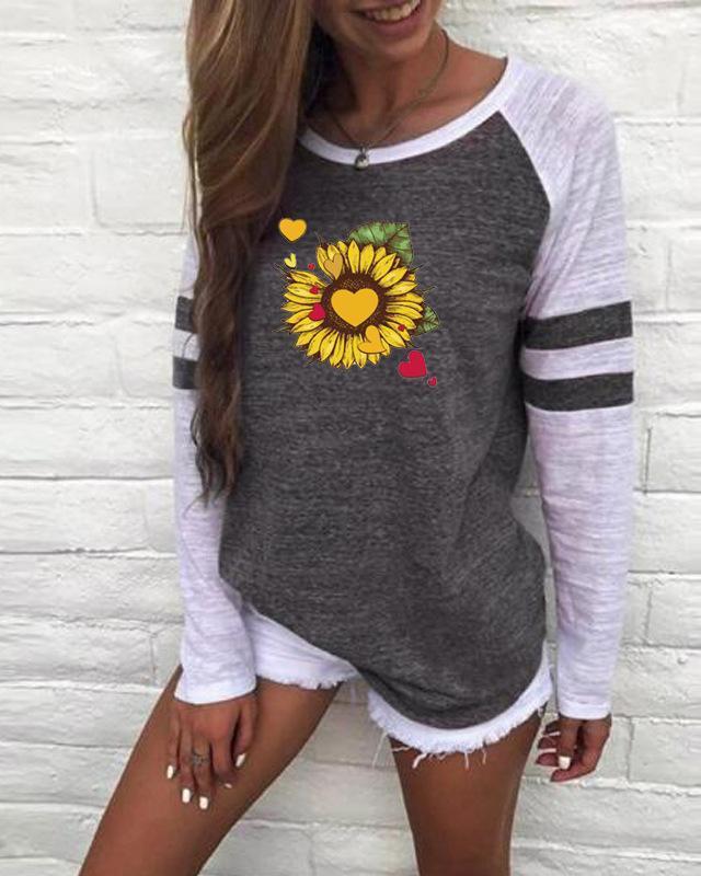 Sunflower Women Fall Round Neck  Casual Shirts & Tops