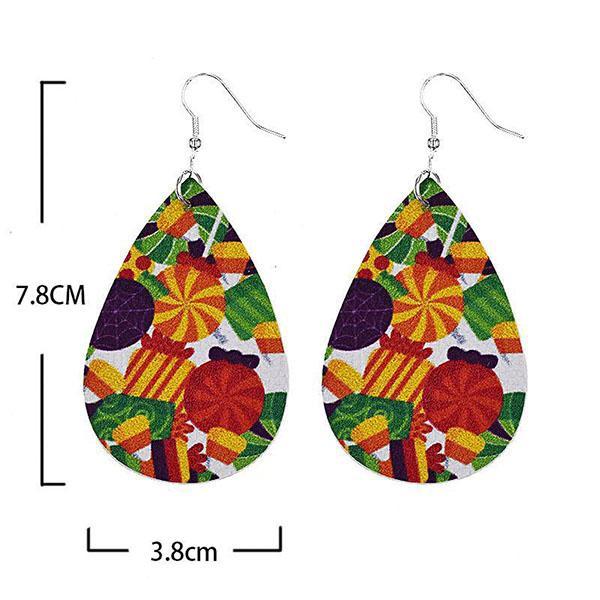 Halloween Graphic Print Fashion PU Leather Earrings