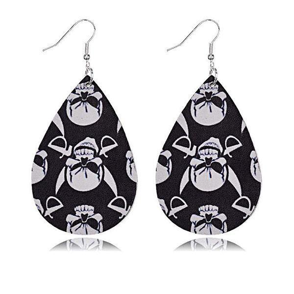 Halloween Graphic Print Fashion PU Leather Earrings